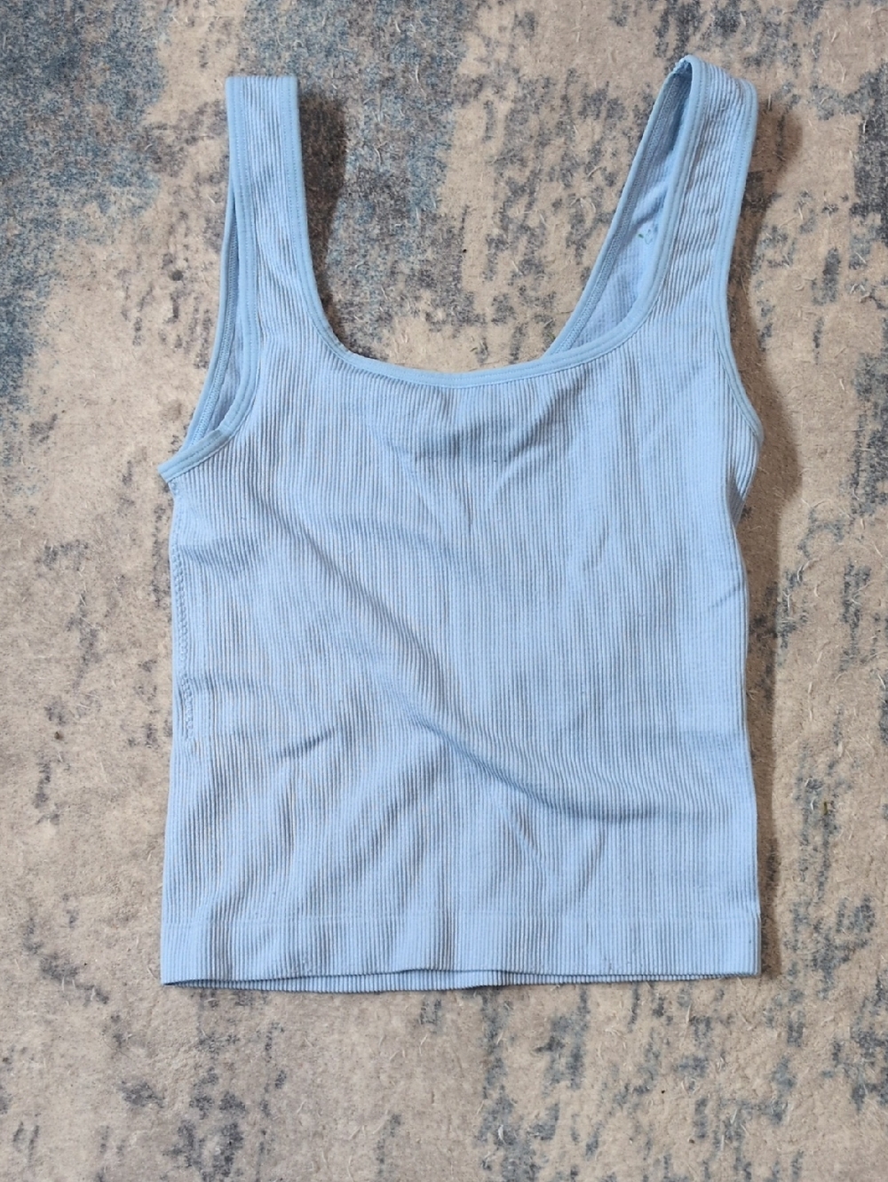 Wallflower Light Blue Ribbed Scoop Neck Tank